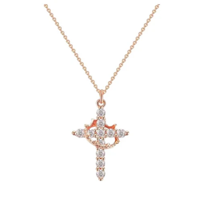 Collar de cruz y corona